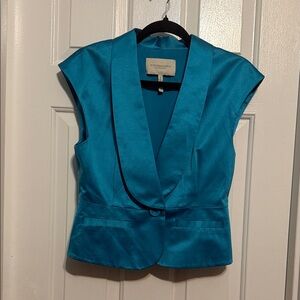 BCBGMaxAzria Turquoise Cap Sleeve Blazer